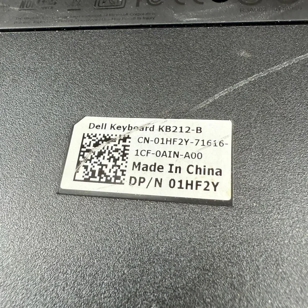 Dell Wired Keyboard Model KB212-B Works Black